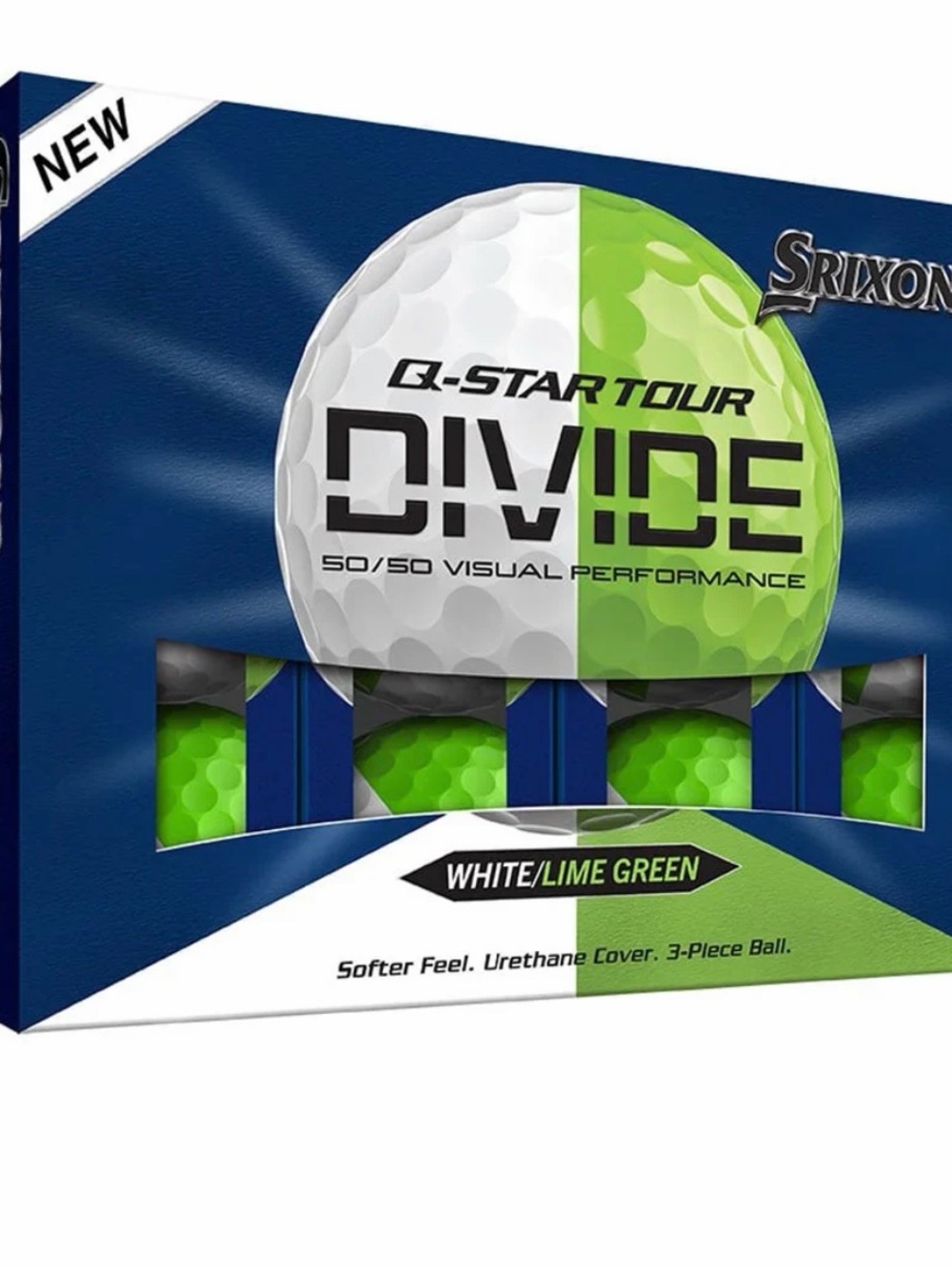 Srixon Q-Star Tour Divide Golf Balls NEW WHITE/Lime green⛳🔥1DOZ